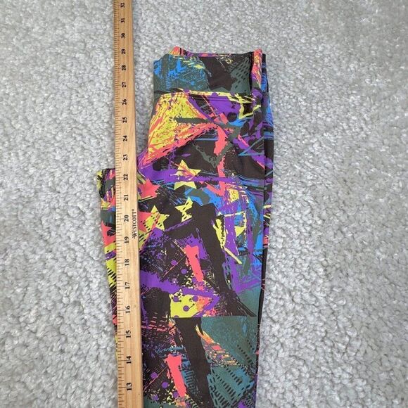 Dona Jo Activewear Legging Purple Yellow Multi - Picture 6 of 6